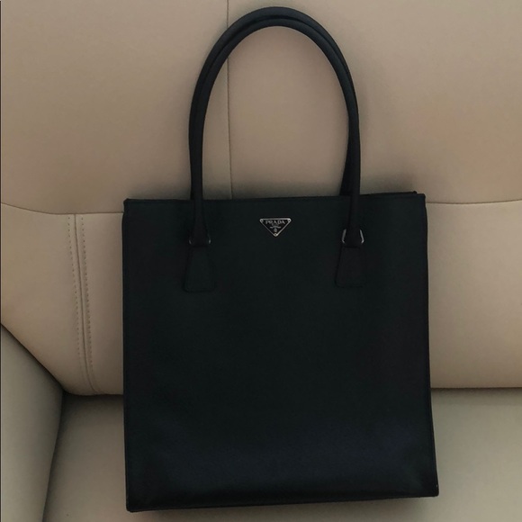 black square tote bag